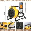 Greenhouse Heater with Digital Thermostat, 1500W Green House Heater for PlantsElectric Grow Tent Heaters, Fast Heating with Overheat Protection, Space Heater for Flower Room, Yellow