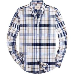 Alimens & Gentle Mens Solid Oxford Shirt Long Sleeve Dress Shirt Work Casual Button Down Shirts with Pocket, XXL