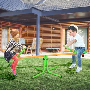 360 Degree Rotation Outdoor Kids Spinning Seesaw Sit and Spin Teeter Totter Outdoor Playground Equipment Swivel Teeter Totter for Backyard (2 Seats, Green)