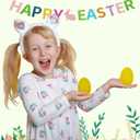 Plastic Easter Eggs for Holiday Decorations and Celebrations, 30 Pcs (Yellow)