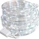 Waterproof LED Rope Lights, Connectable & Flexible with 8 Modes, Outdoor Lighting for Deck, Garden, Pool, Patio & Christmas Decor (White, 66ft)