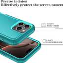 2 x Phone Case for iPhone 16 Pro Case with HD Screen Protector, Heavy Duty Shockproof & DustProof & Dropproof 3-Layer Cover Phone Case for iPhone 16 Pro (6.3'') (Lakeblue)