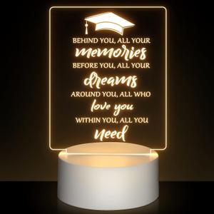 Hortsun 2025 Graduation Gifts LED Lamp Night Light Graduation Lamp Inspirational Gifts for Her Him Class of 2025 Decoration College Classmates Senior High School Masters PhD Grad