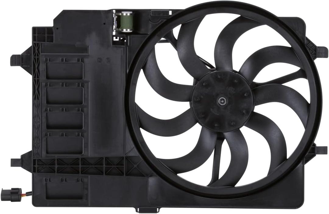 TYC 621080 Mini Cooper Replacement Radiator/Condenser Cooling Fan Assembly, Black