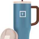 IRON FLASK Co-Pilot Insulated Mug w/Boot, Straw & Flip Cap Lids - Cup Holder Bottle for Hot, Cold Drink - Leak-Proof - Water, Coffee Portable Travel Mug - Desert Oasis, 40 Oz