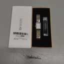 Gold Watches for Women with Vintage Rectangular Case,White Roman Dial,Stainless Steel Band,Adjustment Tool Included,Water Resistant