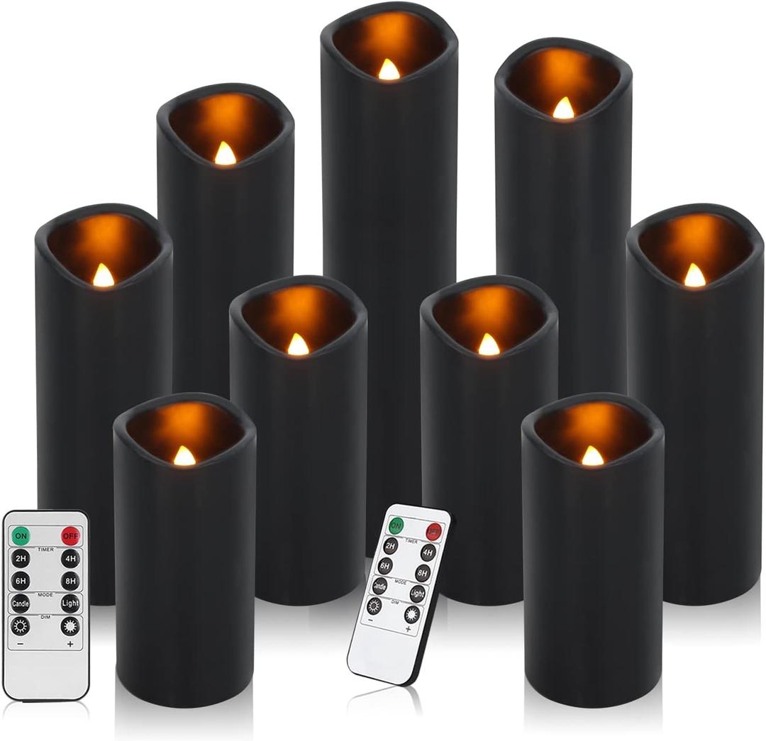 Flameless Candles (Black Set of 9)