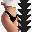 FINETOO 6 Pack Cotton Underwear for Women Cute Low Rise Bikini Panties High Cut Breathable Sexy Hipster Womens Cheeky S-XL