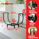 FireProof Pros 32 Inch Curved Firewood Rack, Black