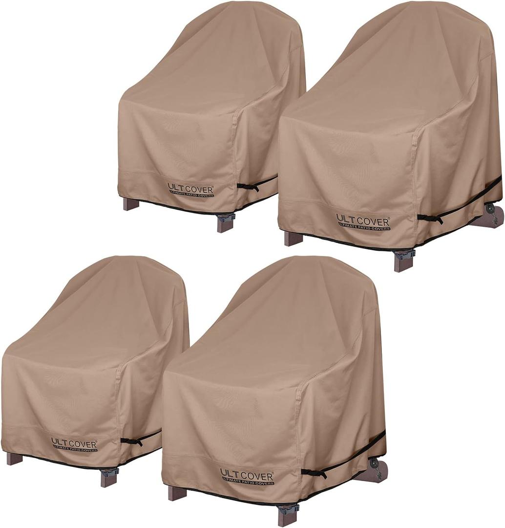 ULTCOVER Waterproof Patio Adirondack Chair Cover 4 Pack for Outdoor Chair Size Upto 28W x 31D x 36H inch