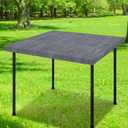 Smiry Square Table Cloth Cover, Waterproof Elastic Fitted Picnic Tablecloth, Wipeable Flannel Backed Vinyl Tablecloths for Camping, Dining, Outdoor (Dark Grey, 36" x 36")