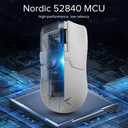 DELUX M800Ultra Wireless Gaming Mouse, 55g Lightweight, Nordic 52840 MCU, 1000Hz Polling Rate, PAW3395 Sensor, 26000DPI, Up to 120 Hrs Battery Life, Tri-Mode Connection, Huano Switches (600mAh-White)