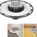 4-Inch Square Shower Drain with Bonding Flange - Durable Stainless Steel Shower Drain Flange Kit for Quick Drainage, Easy Installation, Ideal for Bathroom & Wet Area Renovations