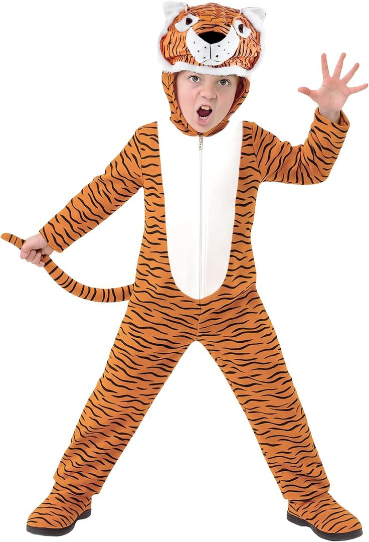 fun shack Tiger Costume for Kids, Kids Tiger Costume, Boys Halloween Costumes, Halloween Costumes for Boys (Medium)