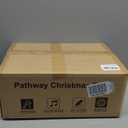 2 Pack of 28 INCH Pre-Lit Artificial Pathway Christmas Trees,Outdoor Christmas Tree for Porch,Yard,Driveway,Lighted Christmas Tree with Pine Cones,Red Berries and Red Ornaments Home Decoration