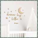 Briwooody 15 Pcs Moon and Stars Nursery Decor Dream Big Little One Wall Decor Boho Neutral Babyroom Wall Art Nursery Sign for Boys Girls Bedroom Home Farmhouse Living Playroom(Wood Color)
