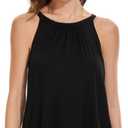 Camisoles for Women with Built in Bra Adjustable Strap Tank Tops Cami Sleeveless Summer Tops for Workout Sleeping Traveling (Black, S)