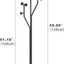 JIAYUEJU Freestanding Coat Rack Tree-shaped Metal Coat Tree with Heavy Duty Marble Base Corner Clothing Rack for Bedroom Entryway Hallway 14.96 x 10.24 x 68.9 Inches (Black)