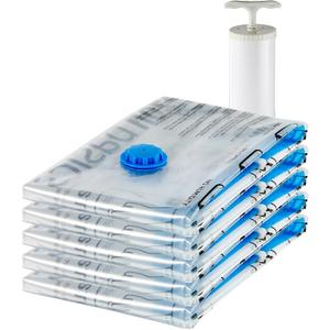 Amazon Basics Vacuum Compression Space Saving Storage Bags with Hand Pump, Large, Pack of 5, Clear
