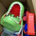 Realistic Dinosaur Moveable Shooting Toys, 2 Pack Launchers with Aiming, Roaring Dino Eyes & Belly Glow, LCD Score Record, Stocking Stuffers for Kids Toys Gifts for Boy Ages 3 4 5 6 7 8 9 10+ Year Old (Green)