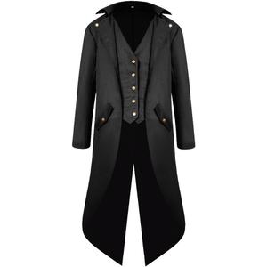 H&ZY Men's Steampunk Vintage Tailcoat Jacket Gothic Victorian Frock Coat Uniform Halloween Costume (M)