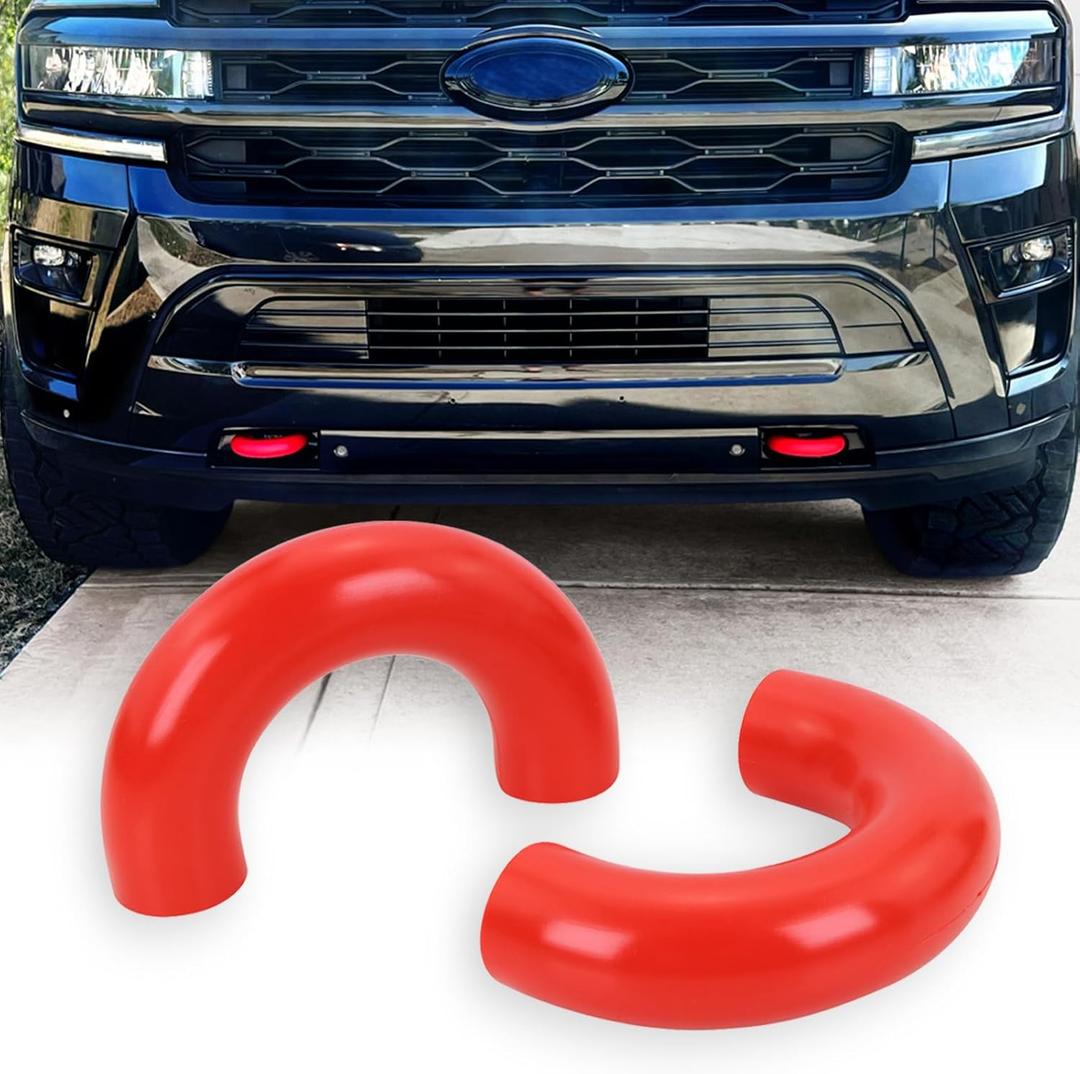 Tow Hook Covers Compatible with Ford F150 2004-2024, Bronco Base/Big Bend/Outer Banks 2021-2024, Toyota Tundra 2017-2021 (Red)