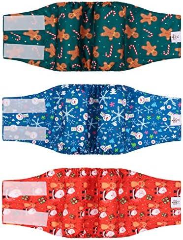 CuteBone Christmas Doggie Diapers for Male Dogs Large Dog Diapers Male DM34L large