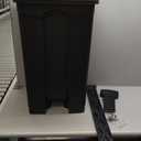 Safco Step On Plastic Trash Can with Foot Pedal, 23 Gallon Garbage Can for Kitchen, Indoor or Outdoor Use, Hands Free, Black