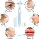 Eyebrow Trimmer, Precision Electric Eyebrow Razor for Women Battery-Operated Facial Hair Remover with Comb No Pulling Sensation Painless for Face Chin Neck, Upper-Lip, Peach-Fuzz