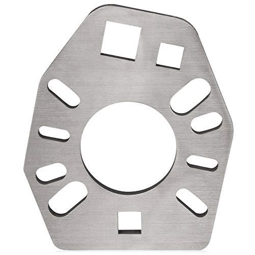 Mission Automotive Pinion Flange Holding Tool - Stainless Steel, Silver Powder Coated, 2x 1/2 In Square Sockets