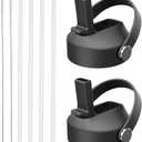 2 Pack Straw lid for Hydroflask Wide Mouth Water bottle,Flex Straw Lid compatible with Hydro Flask 12 16 18 20 32 40 64 oz,Sports Straw Cap Flip Top Lid Water Bottle Lid Accessories