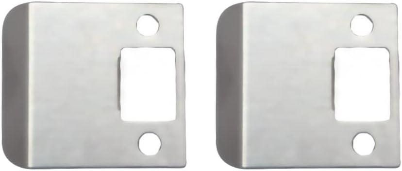 QCAA Extended Lip Strike, 2-1/2''X2-1/4, Brush Satin Nickel, 2 Pack, Made in Taiwan