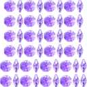 uxcell 50Pcs Crystal Glass Beads Purple Octagonal Drops Chandelier Pendants Decoration for DIY Light Accessories 14 * 7.6mm