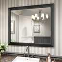Amorho Bathroom Mirror Black, 40X36 Inch Thick Metal Framed Wall Mirrors for Vanity, Bedroom, Living Room, Entryway, Rectangle Wall-Mounted Mirrors(Horizontal/Vertical).