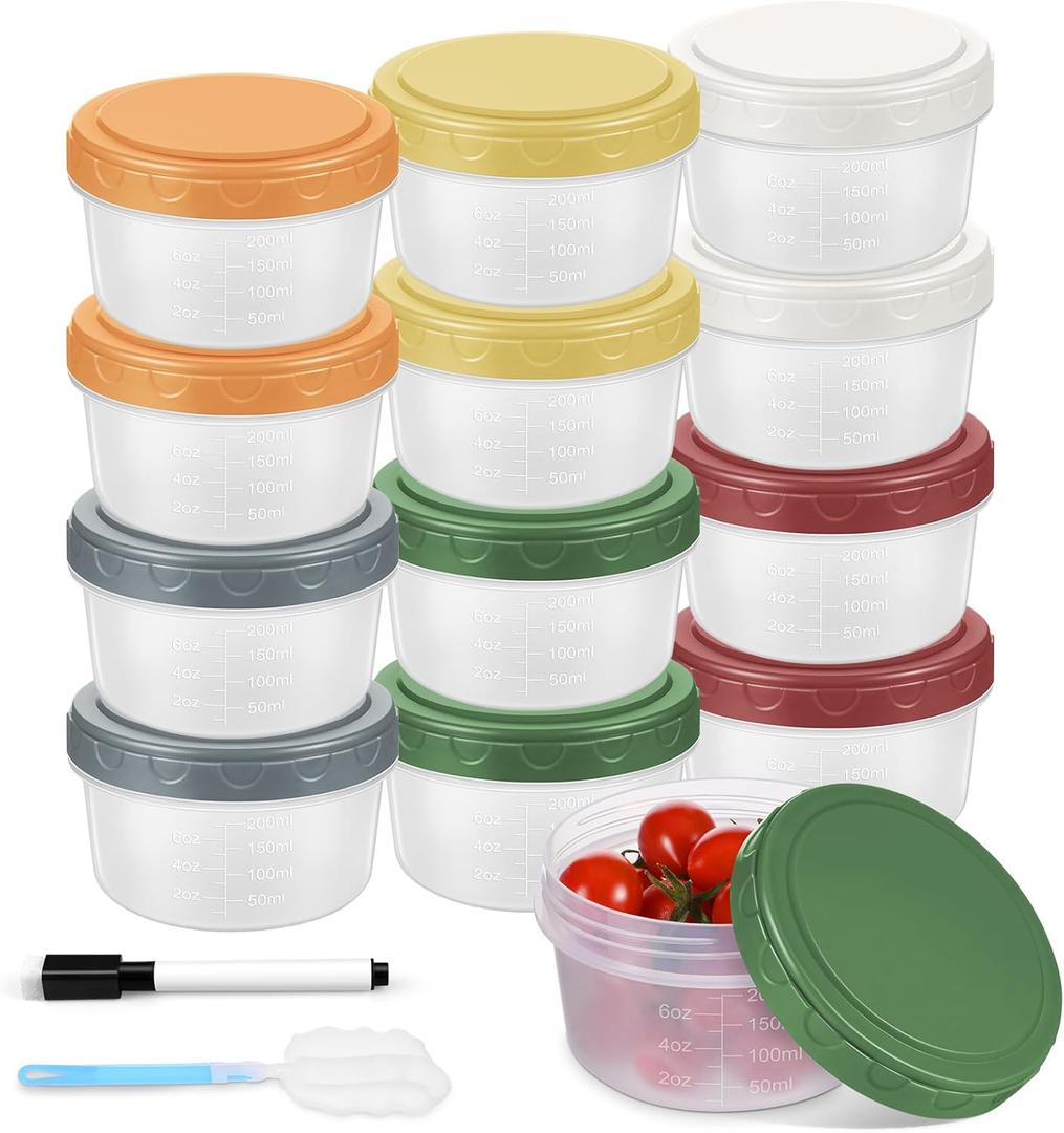 12pcs 10 oz Small Plastic Containers with Lids, Salad Dressing Container Reusable Small Food Storage Containers for Meal Prep, Leakproof, Microwave Dishwasher Freezer Safe, BPA-Free 12pcs 10 oz Small Plastic Containers with Lids, Salad Dressing Container Reusable Small Food Storage Containers for Meal Prep, Leakproof, Microwave Dishwasher Freezer Safe, BPA-Free