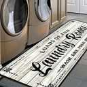 White-1 Farmhouse Non-Slip Kitchen & Bathroom Decor - Waterproof Rug Runner 20''x59''