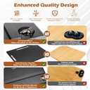 Joy&Grace Appliance Slider for Kitchen Appliances 360 Rolling Sliding Tray for Coffee Maker Countertop, Bamboo Coffee Pot Slider Rolling Tray with Universal Rollers (Black, Medium 14.5" x 10")
