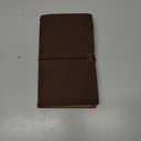 newestor Refillable Leather Journal Travelers Notebook - 8.5 x 4.5 Travel Diary with 5 Inserts + Pen Holder and Binder Clip, Standard Size, Brown