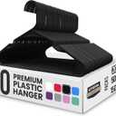 Utopia Home Plastic Hangers 20 Pack - Perfect Space Saving Clothes Hanger - Durable and Strong - Perfect Closet Organizers with Shoulder Grooves (Black)