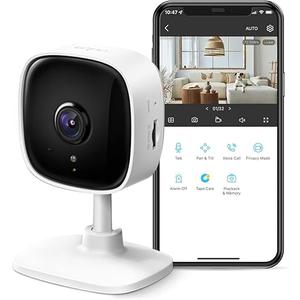 TPLink Tapo 2K Indoor Security Camera for Baby Monitor, Dog Camera w/Motion Detection, 2Way Audio Siren, Night Vision, Cloud & SD Card Storage(Up to 256 GB), Works w/Alexa & Google Home(Tapo C110)