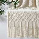 KASYLAN 100% Acrylic Knitted Throw Blanket Textured Solid Soft Decorative Throw for Sofa, Couch, Bed,50x60 Inch,Beige