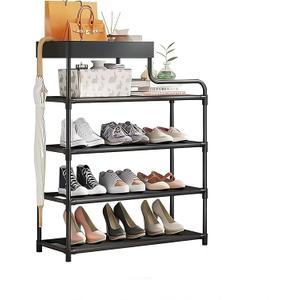 4 Tier Shoe Rack for Front Door Entrance - Metal Shoe Rack - Estante Para Zapatos - Zapatero Organizador - Zapateras Organizer para Closet - Zapatera para Entrada de Casa