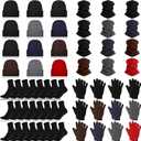 Kenning 47 Pcs Winter Beanie Hats Bulk Gloves Sock Neck Warmer Set Bundle Gift for Unisex Men Women Homeless Charity Donation