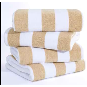 Mocha Brown Cabana Cotton Beach Towels Set of 4 30x60 Inch Large | Oversized 100% Cotton Pool Towels, Soft Highly Absorbent Quick Dry Beach Towel for Travel, Vacation, Swimming & Summer Use