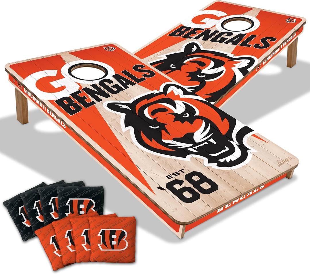 YouTheFan NFL 2’ x 4’ Professional Wood Cornhole Game with Logo Bags