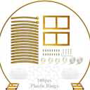 LANGXUN 9ft Large Size Metal Circle Balloon Arch Stand Decoration, Indoor Outdoor Arch Frame for Birthday Wedding Graduation Decorations and Event Party Supplies, Baby Shower Photo Background