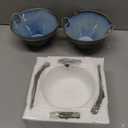 UNICASA Japanese Ramen Bowl Set with Chopsticks, Spoons and Rests, 26oz Deep Porcelain Noodle Bowl Set of 2 for Udon, Pho, Salad, Soup (Volcano Blue)