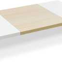 TEAMIX 20 Inch Monitor Stand Riser, Wooden Desktop Riser for TV/PC/Laptop/Printer, Cozy Monitor Riser with Storage, Laptop Shelf for Home Office (White+Maple)