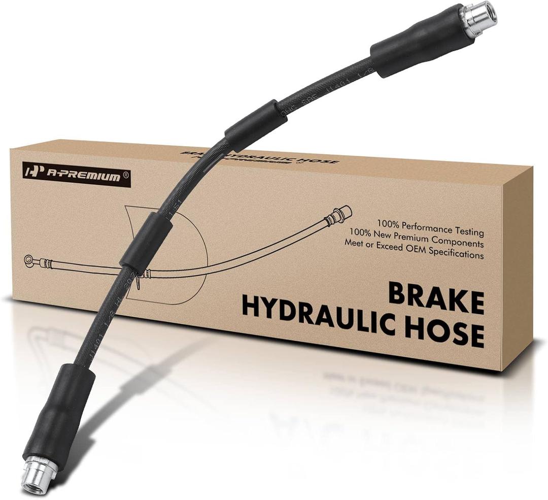 A-Premium Front Driver or Passenger Brake Hydraulic Hose Compatible with Select Volkswagen and Audi Models - Passat 2003-2004, A8 1997-1999, A8 Quattro 1997-2003, S8 2001-2003 - Replace# 8D0611721F