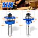 2Pcs Shaker Style Rail and Stile Router Bits Set 1/2 Inch Shank,Professional Carbide Shaker Door Raised Panel Router Bit Set for Cabinet Doors